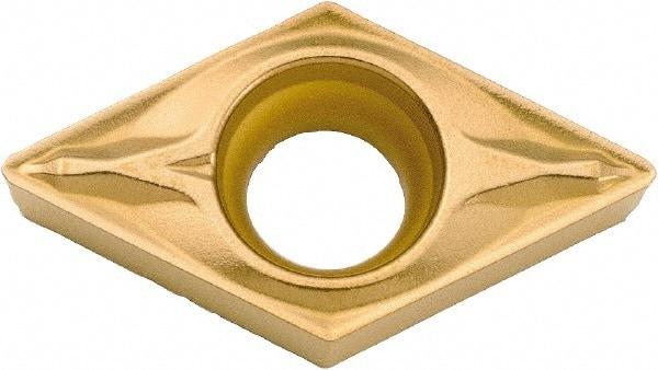 Kyocera - DCMX32.51 WP Grade CA515 Carbide Turning Insert - TiCN/Al2O3/TiN Finish, 55° Diamond, 3/8" Inscr Circle, 5/32" Thick, 1/64" Corner Radius - Americas Industrial Supply