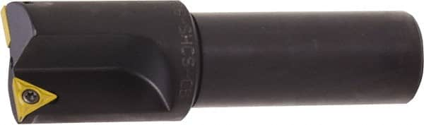 Kyocera - 0.558 Inch Diameter, Interchangeable Pilot, Weldon Flat 3/4 Inch Shank Diameter, 1 Insert, Indexable Counterbore - 2.9 Inch Overall Length, TCMT 18151 Insert - Americas Industrial Supply