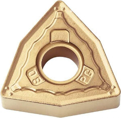 Kyocera - WNMG431 PG Grade CA530 Carbide Turning Insert - TiCN/Al2O3/TiN Finish, 80° Trigon, 1/2" Inscr Circle, 3/16" Thick, 1/64" Corner Radius - Americas Industrial Supply