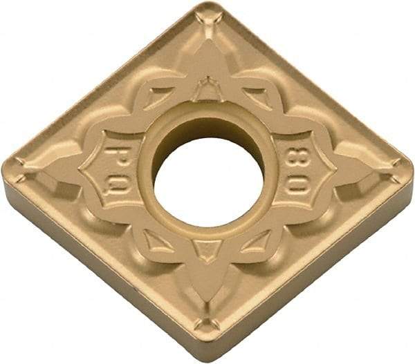 Kyocera - CNMG432 PQ Grade CA530 Carbide Turning Insert - TiCN/Al2O3/TiN Finish, 80° Diamond, 1/2" Inscr Circle, 3/16" Thick, 1/32" Corner Radius - Americas Industrial Supply