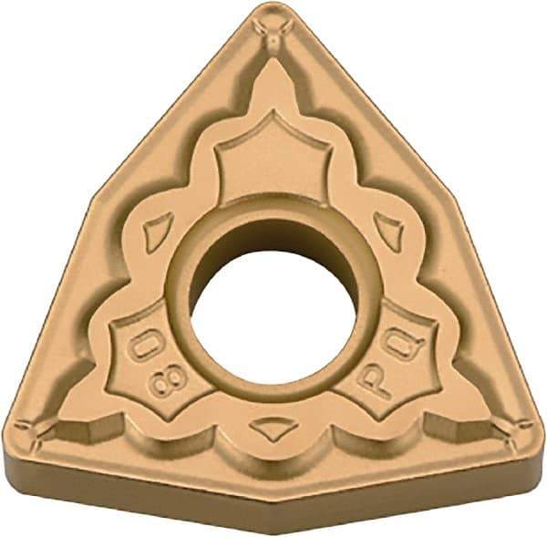 Kyocera - WNMG433 PQ Grade CA515 Carbide Turning Insert - TiCN/Al2O3/TiN Finish, 80° Trigon, 1/2" Inscr Circle, 3/16" Thick, 3/64" Corner Radius - Americas Industrial Supply