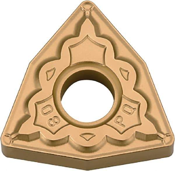 Kyocera - WNMG432 PQ Grade PV720 Cermet Turning Insert - TiCN (Megacoat Nano) Finish, 80° Trigon, 1/2" Inscr Circle, 3/16" Thick, 1/32" Corner Radius - Americas Industrial Supply