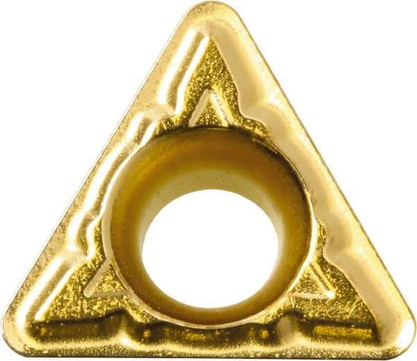 Kyocera - TPMT221 XQ Grade CA530 Carbide Turning Insert - TiCN/Al2O3/TiN Finish, 60° Triangle, 1/4" Inscr Circle, 1/8" Thick, 1/64" Corner Radius - Americas Industrial Supply