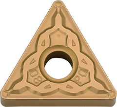Kyocera - TNMG332 PQ Grade PV720 Cermet Turning Insert - TiCN (Megacoat Nano) Finish, 60° Triangle, 3/8" Inscr Circle, 3/16" Thick, 1/32" Corner Radius - Americas Industrial Supply