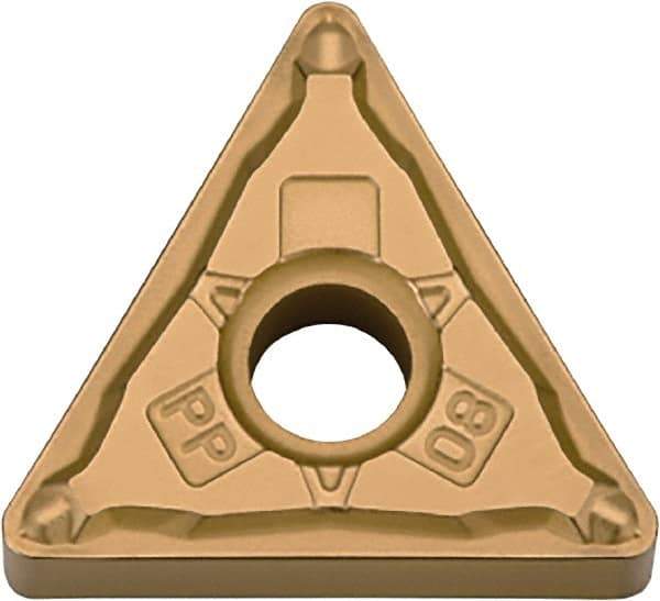Kyocera - TNMG332 PP Grade PV720 Cermet Turning Insert - TiCN (Megacoat Nano) Finish, 60° Triangle, 3/8" Inscr Circle, 3/16" Thick, 1/32" Corner Radius - Americas Industrial Supply