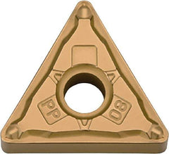 Kyocera - TNMG332 PP Grade PV720 Cermet Turning Insert - TiCN (Megacoat Nano) Finish, 60° Triangle, 3/8" Inscr Circle, 3/16" Thick, 1/32" Corner Radius - Americas Industrial Supply