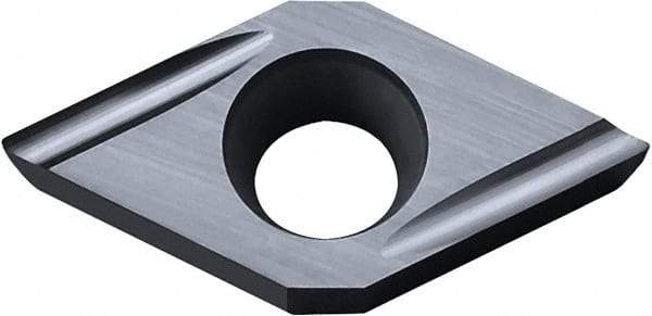 Kyocera - DCGT32.51 U Grade PV720 Cermet Turning Insert - TiCN (Megacoat Nano) Finish, 55° Diamond, 3/8" Inscr Circle, 5/32" Thick, 1/64" Corner Radius - Americas Industrial Supply