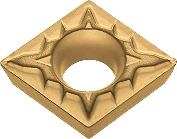 Kyocera - CPMT322 XP Grade CA510 Carbide Turning Insert - TiCN/Al2O3/TiN Finish, 80° Diamond, 3/8" Inscr Circle, 1/8" Thick, 1/32" Corner Radius - Americas Industrial Supply