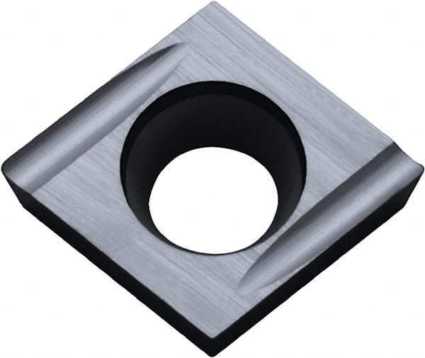 Kyocera - CCGT21.50.5 U Grade PV720 Cermet Turning Insert - TiCN (Megacoat Nano) Finish, 80° Diamond, 1/4" Inscr Circle, 3/32" Thick, 0.008" Corner Radius - Americas Industrial Supply