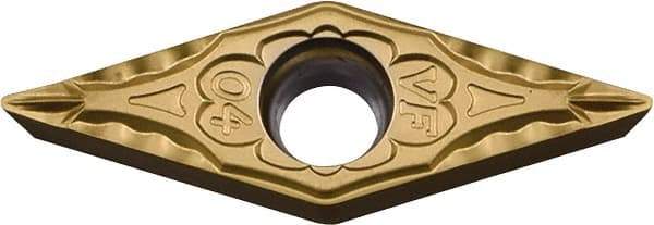 Kyocera - VBMT221 VF Grade CA525 Carbide Turning Insert - TiCN/Al2O3/TiN Finish, 35° Diamond, 1/4" Inscr Circle, 1/8" Thick, 1/64" Corner Radius - Americas Industrial Supply