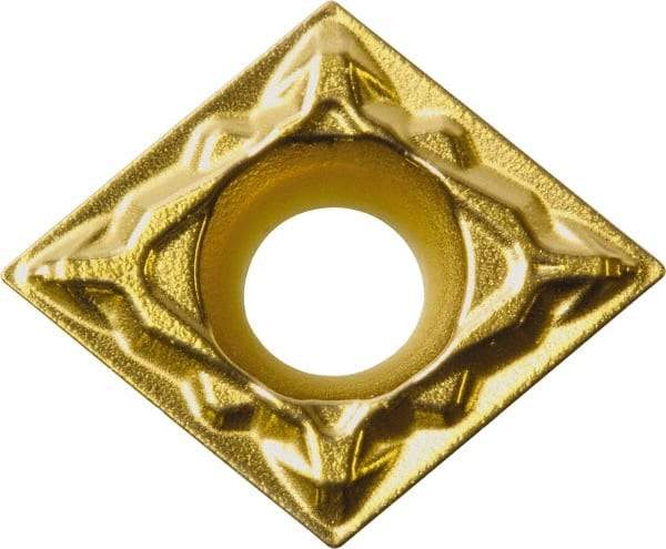 Kyocera - CPMT322 PP Grade CA525 Carbide Turning Insert - TiCN/Al2O3/TiN Finish, 80° Diamond, 3/8" Inscr Circle, 1/8" Thick, 1/32" Corner Radius - Americas Industrial Supply