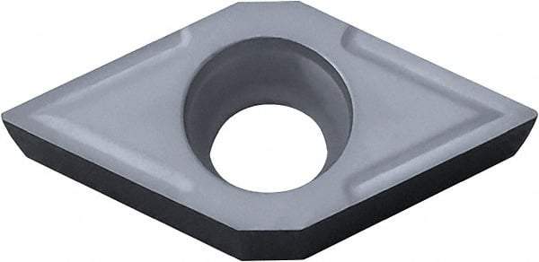 Kyocera - DCGT32.51 Grade PV720 Cermet Turning Insert - TiCN (Megacoat Nano) Finish, 55° Diamond, 3/8" Inscr Circle, 5/32" Thick, 1/64" Corner Radius - Americas Industrial Supply