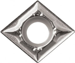 Kyocera - CCMT32.51 GK Grade CA6525 Carbide Turning Insert - TiCN/Al2O3/TiN Finish, 80° Diamond, 3/8" Inscr Circle, 5/32" Thick, 1/64" Corner Radius - Americas Industrial Supply