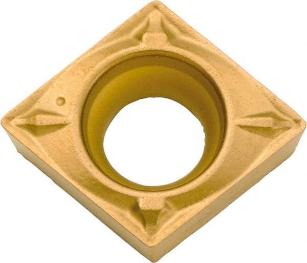 Kyocera - CCMT21.50.5 WP Grade CA515 Carbide Turning Insert - TiCN/Al2O3/TiN Finish, 80° Diamond, 1/4" Inscr Circle, 3/32" Thick, 0.008" Corner Radius - Americas Industrial Supply