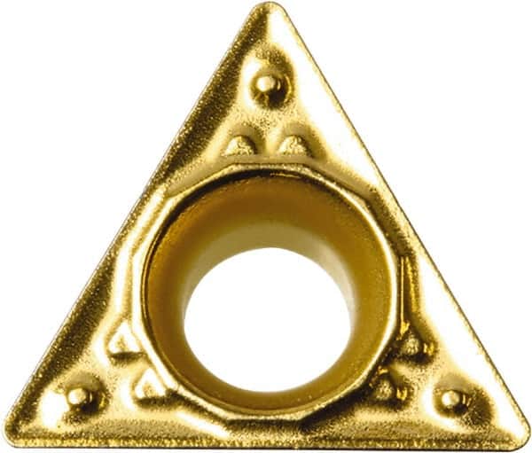 Kyocera - TPMT222 HQ Grade CA510 Carbide Turning Insert - TiCN/Al2O3/TiN Finish, 60° Triangle, 1/4" Inscr Circle, 1/8" Thick, 1/32" Corner Radius - Americas Industrial Supply
