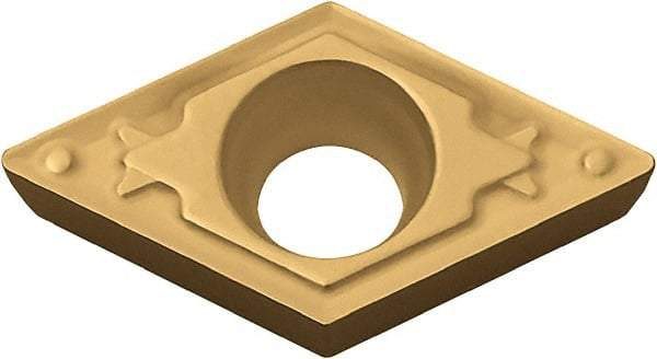 Kyocera - DCMT21.52 HQ Grade TN60 Cermet Turning Insert - Uncoated, 55° Diamond, 1/4" Inscr Circle, 3/32" Thick, 1/32" Corner Radius - Americas Industrial Supply