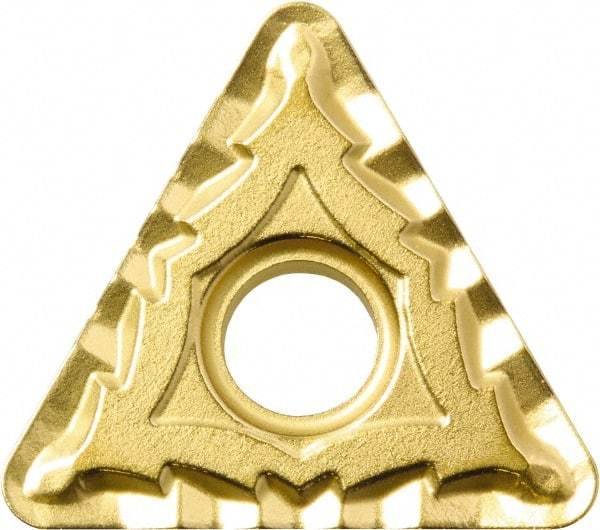Kyocera - TNMG432 CQ Grade CA510 Carbide Turning Insert - TiCN/Al2O3/TiN Finish, 60° Triangle, 1/2" Inscr Circle, 3/16" Thick, 1/32" Corner Radius - Americas Industrial Supply