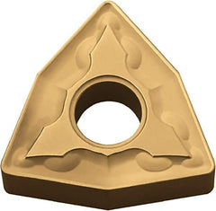 Kyocera - WNMG332 GS Grade CA510 Carbide Turning Insert - TiCN/Al2O3/TiN Finish, 80° Trigon, 3/8" Inscr Circle, 3/16" Thick, 1/32" Corner Radius - Americas Industrial Supply