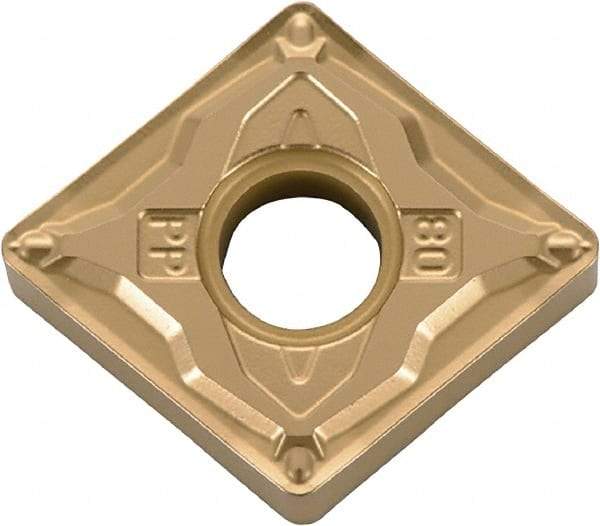 Kyocera - CNMG431 PP Grade CA525 Carbide Turning Insert - TiCN/Al2O3/TiN Finish, 80° Diamond, 1/2" Inscr Circle, 3/16" Thick, 1/64" Corner Radius - Americas Industrial Supply