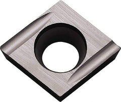 Kyocera - CCET21.50.2 U Grade PV720 Cermet Turning Insert - TiCN (Megacoat Nano) Finish, 80° Diamond, 1/4" Inscr Circle, 3/32" Thick, 0.004" Corner Radius - Americas Industrial Supply