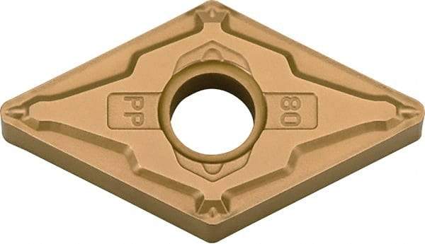 Kyocera - DNMG433 PP Grade PV720 Cermet Turning Insert - TiCN (Megacoat Nano) Finish, 55° Diamond, 1/2" Inscr Circle, 3/16" Thick, 3/64" Corner Radius - Americas Industrial Supply