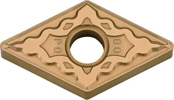 Kyocera - DNMG442 PQ Grade CA525 Carbide Turning Insert - TiCN/Al2O3/TiN Finish, 55° Diamond, 1/2" Inscr Circle, 1/4" Thick, 1/32" Corner Radius - Americas Industrial Supply