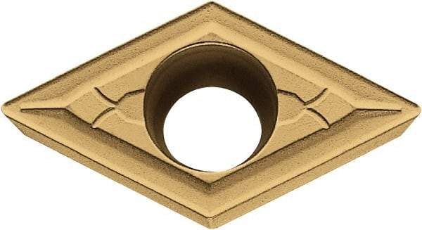 Kyocera - DCMT32.50.5 GK Grade PV720 Cermet Turning Insert - TiCN (Megacoat Nano) Finish, 55° Diamond, 3/8" Inscr Circle, 5/32" Thick, 0.008" Corner Radius - Americas Industrial Supply