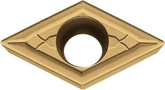 Kyocera - DCMT32.50.5 GK Grade PV720 Cermet Turning Insert - TiCN (Megacoat Nano) Finish, 55° Diamond, 3/8" Inscr Circle, 5/32" Thick, 0.008" Corner Radius - Americas Industrial Supply
