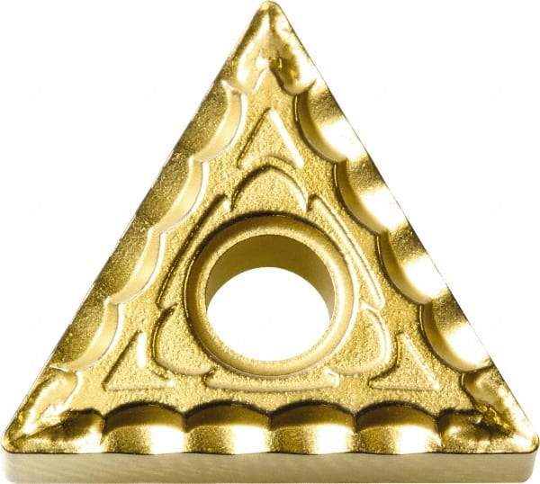 Kyocera - TNMG332 XQ Grade CA530 Carbide Turning Insert - TiCN/Al2O3/TiN Finish, 60° Triangle, 3/8" Inscr Circle, 3/16" Thick, 1/64" Corner Radius - Americas Industrial Supply