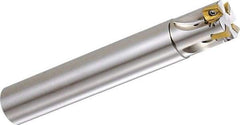 Kyocera - 8mm Cut Diam, 6mm Max Depth of Cut, 10mm Shank Diam, 80mm OAL, Indexable Square Shoulder End Mill - BDMT 0703 Inserts, Cylindrical Shank, 90° Lead Angle, Through Coolant - Americas Industrial Supply