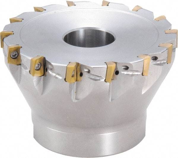 Kyocera - 8 Inserts, 32mm Cut Diam, 8.5mm Arbor Diam, 6mm Max Depth of Cut, Indexable Square-Shoulder Face Mill - 0° Lead Angle, 40mm High, BDMT 0703 Insert Compatibility, Through Coolant - Americas Industrial Supply