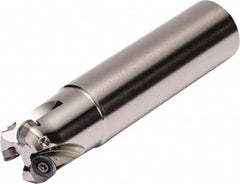 Kyocera - 25mm Cutting Diam, 25mm Shank Diam, 4mm Max Depth of Cut, Weldon Flat Indexable Copy End Mill - 4 Inserts, RDGT 08, RDMT 08 Insert, MRX Toolholder - Americas Industrial Supply