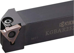 Kyocera - KGBA, External, Left Hand, 0.157" Max Depth of Cut, 0.013 to 0.189" Groove Width, Indexable Grooving Tool Holder - GBA43R/L.. Insert Compatibility, 1" Shank Height, 1" Shank Width, 6" OAL - Americas Industrial Supply