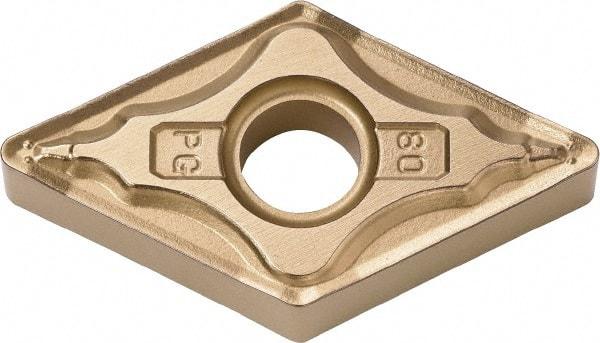 Kyocera - DNMG442 PG Grade CA525 Carbide Turning Insert - TiCN/Al2O3/TiN Finish, 55° Diamond, 1/2" Inscr Circle, 1/4" Thick, 1/32" Corner Radius - Americas Industrial Supply