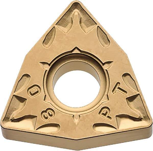 Kyocera - WNMG433 PT Grade CA510 Carbide Turning Insert - TiCN/Al2O3/TiN Finish, 80° Trigon, 1/2" Inscr Circle, 3/16" Thick, 3/64" Corner Radius - Americas Industrial Supply