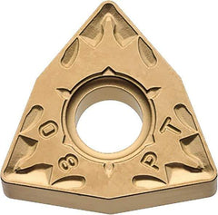 Kyocera - WNMG433 PT Grade CA510 Carbide Turning Insert - TiCN/Al2O3/TiN Finish, 80° Trigon, 1/2" Inscr Circle, 3/16" Thick, 3/64" Corner Radius - Americas Industrial Supply