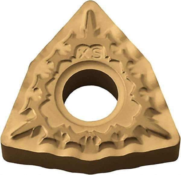 Kyocera - WNMG432 XS Grade CA525 Carbide Turning Insert - TiCN/Al2O3/TiN Finish, 80° Trigon, 1/2" Inscr Circle, 3/16" Thick, 1/32" Corner Radius - Americas Industrial Supply