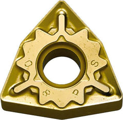 Kyocera - WNMG433 PS Grade CA530 Carbide Turning Insert - TiCN/Al2O3/TiN Finish, 80° Trigon, 1/2" Inscr Circle, 3/16" Thick, 3/64" Corner Radius - Americas Industrial Supply