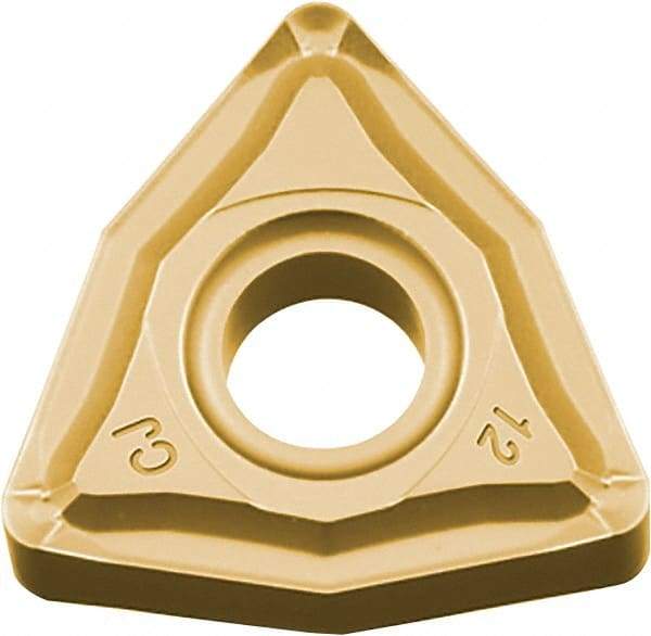 Kyocera - WNMG433 CJ Grade CA510 Carbide Turning Insert - TiCN/Al2O3/TiN Finish, 80° Trigon, 1/2" Inscr Circle, 3/16" Thick, 3/64" Corner Radius - Americas Industrial Supply