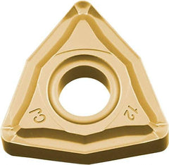 Kyocera - WNMG433 CJ Grade CA510 Carbide Turning Insert - TiCN/Al2O3/TiN Finish, 80° Trigon, 1/2" Inscr Circle, 3/16" Thick, 3/64" Corner Radius - Americas Industrial Supply
