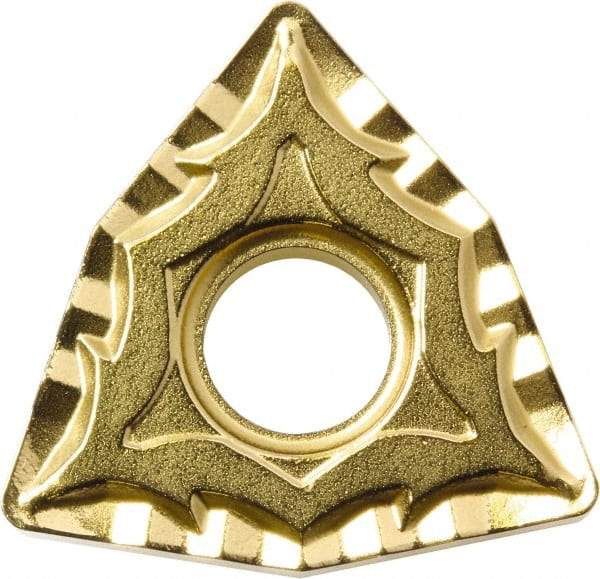 Kyocera - WNMG433 CQ Grade CA525 Carbide Turning Insert - TiCN/Al2O3/TiN Finish, 80° Trigon, 1/2" Inscr Circle, 3/16" Thick, 3/64" Corner Radius - Americas Industrial Supply