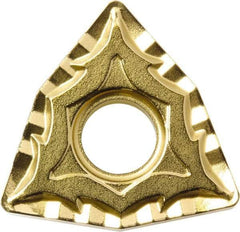 Kyocera - WNMG432 CQ Grade CA510 Carbide Turning Insert - TiCN/Al2O3/TiN Finish, 80° Trigon, 1/2" Inscr Circle, 3/16" Thick, 1/32" Corner Radius - Americas Industrial Supply