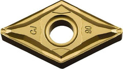Kyocera - DNMG432 CJ Grade CA525 Carbide Turning Insert - TiCN/Al2O3/TiN Finish, 55° Diamond, 1/2" Inscr Circle, 3/16" Thick, 1/32" Corner Radius - Americas Industrial Supply