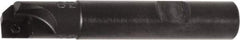 Kyocera - 0° Lead Angle, 3/8" Max Cut Diam, 0.374" Max Depth of Cut, Indexable Chamfer & Angle End Mill - 1 Insert, NDCT831FR, NDMM831ER-SP Insert Style, 3.08" OAL, Straight Shank - Americas Industrial Supply