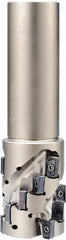 Kyocera - 40mm Cut Diam, 53mm Max Depth of Cut, 32mm Shank Diam, 160mm OAL, Indexable Square Shoulder Helical End Mill - LOMU 1505..ER-GH, LOMU 1505..ER-GM, LOMU 1505..ER-SM Inserts, Cylindrical Shank, 90° Lead Angle, Through Coolant, Series M-Four - Americas Industrial Supply