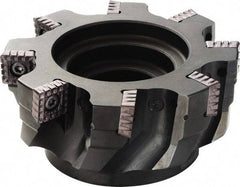 Kyocera - 8 Inserts, 80mm Cut Diam, 13mm Arbor Diam, 31mm Max Depth of Cut, Indexable Square-Shoulder Face Mill - 90° Lead Angle, 60mm High, SPMT1806 Insert Compatibility - Americas Industrial Supply