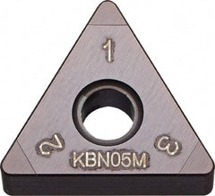 Kyocera - TNGA332 Grade KBN05M CBN Turning Insert - Megacoat Finish, 60° Triangle, 3/8" Inscr Circle, 3/16" Thick, 1/32" Corner Radius - Americas Industrial Supply
