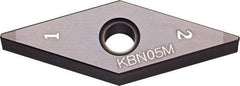 Kyocera - VNGA332 Grade KBN05M CBN Turning Insert - Megacoat Finish, 35° Diamond, 3/8" Inscr Circle, 3/16" Thick, 1/32" Corner Radius - Americas Industrial Supply