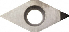 Kyocera - DCMT32.52 Grade KPD001 Polycrystalline Diamond (PCD) Turning Insert - Uncoated, 55° Diamond, 3/8" Inscr Circle, 5/32" Thick, 1/32" Corner Radius - Americas Industrial Supply