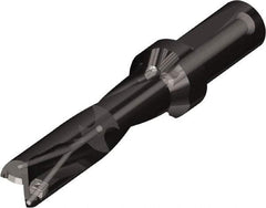 Kyocera - 3-1/8" Max Drill Depth, 2xD, 1.562" Diam, Indexable Insert Drill - 2 Inserts, 1-1/4" Shank Diam, Whistle Notch Shank - Americas Industrial Supply